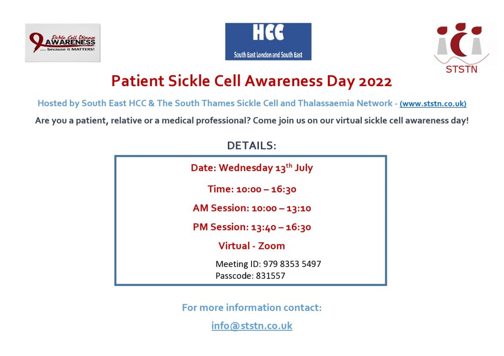 Sickle Cell Awareness & Patient Education Day 2022 @ Virtual - Zoom